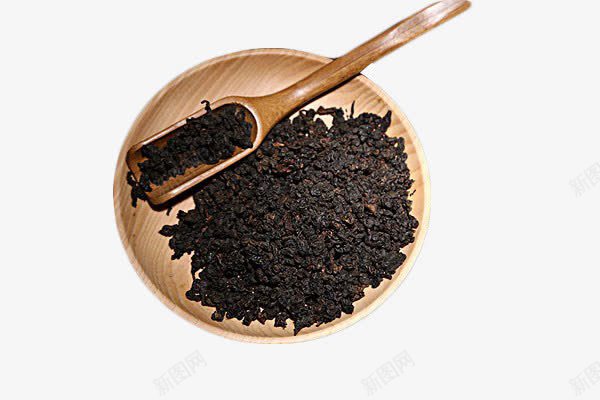 茶叶茶具png免抠素材_新图网 https://ixintu.com 普洱 普洱茶叶 木勺 盘子 茶 茶具 茶叶