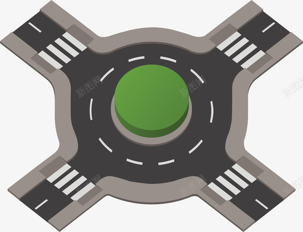 大转盘公路十字路口矢量图ai免抠素材_新图网 https://ixintu.com 公路 十字公路 十字路口 矢量png 转盘 转盘道 矢量图