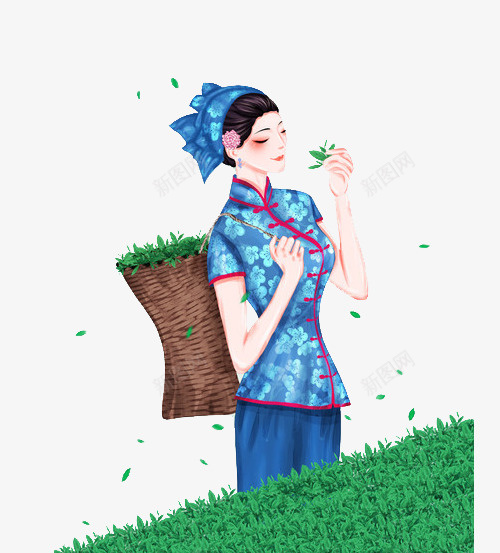 采茶女彩绘手绘案png免抠素材_新图网 https://ixintu.com 图案 彩绘风格 手绘风格 茶叶制作 装饰 采茶女 采茶姑娘 采茶手绘