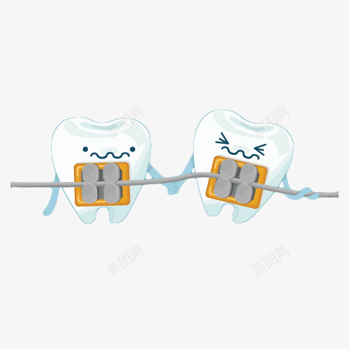 卡通可爱的两颗牙齿使劲在一起插png免抠素材_新图网 https://ixintu.com 使劲 卡通 卡通可爱的两颗牙齿使劲在一起插画免抠免费下载 可爱 固定牙齿 插画 牙齿 牙齿修护卡通图 用力 矫正牙齿