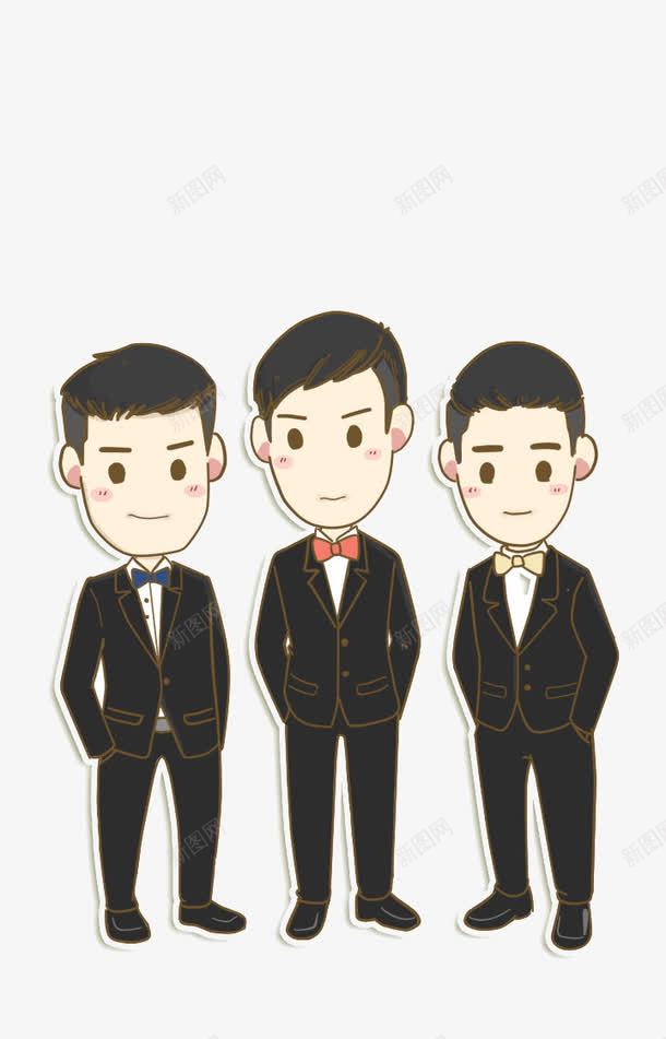 穿西服的人png免抠素材_新图网 https://ixintu.com 三个人 三人讨论会 卡通 男孩 西服