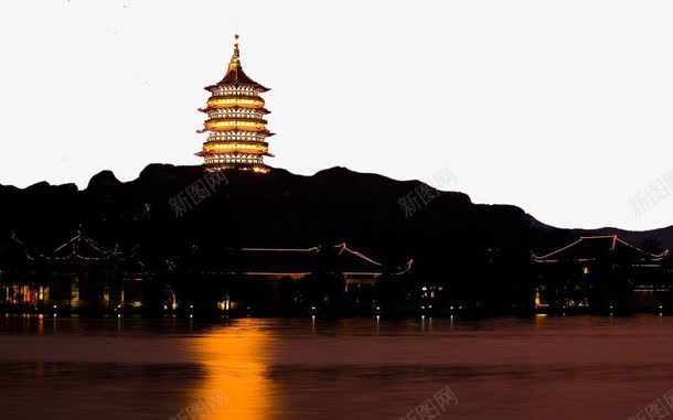 雷峰塔夜色png免抠素材_新图网 https://ixintu.com 杭州 杭州风景 西湖 风景