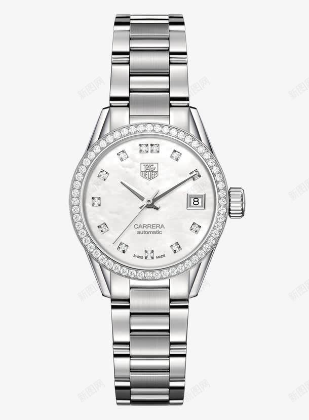 银色泰格豪雅腕表镶钻手表女表png免抠素材_新图网 https://ixintu.com Heuer TAG 产品实物 女士手表 手表 机械女表 泰格豪雅 腕表