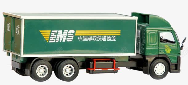 邮政快递货车psd免抠素材_新图网 https://ixintu.com 绿色 绿色大货车 货车 车体广告 邮政EMS 邮政快递