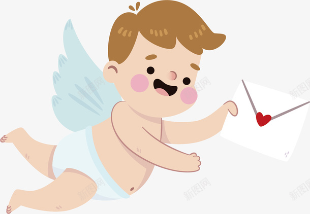 可爱的天使宝宝矢量图ai免抠素材_新图网 https://ixintu.com 卡通手绘 小天使 清新 爱心 翅膀 装饰 矢量图
