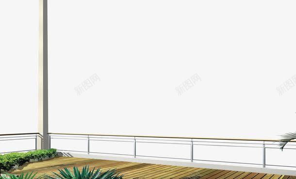 阳台风景png免抠素材_新图网 https://ixintu.com 围栏 建筑 植物天台 观景 观景台 阳台 风景