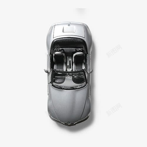 银色敞篷车png免抠素材_新图网 https://ixintu.com 一辆 俯视图 俯视跑车 卡通 手绘 敞篷 跑车 银色 黑色