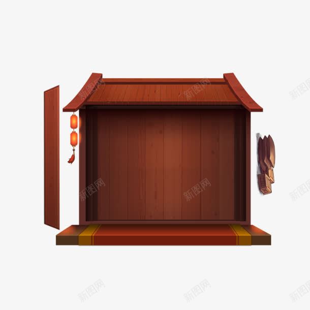 手绘门面png免抠素材_新图网 https://ixintu.com 古代 复古 时代 木质