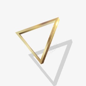 闪光三角形png免抠素材_新图网 https://ixintu.com 立体 金色 高光