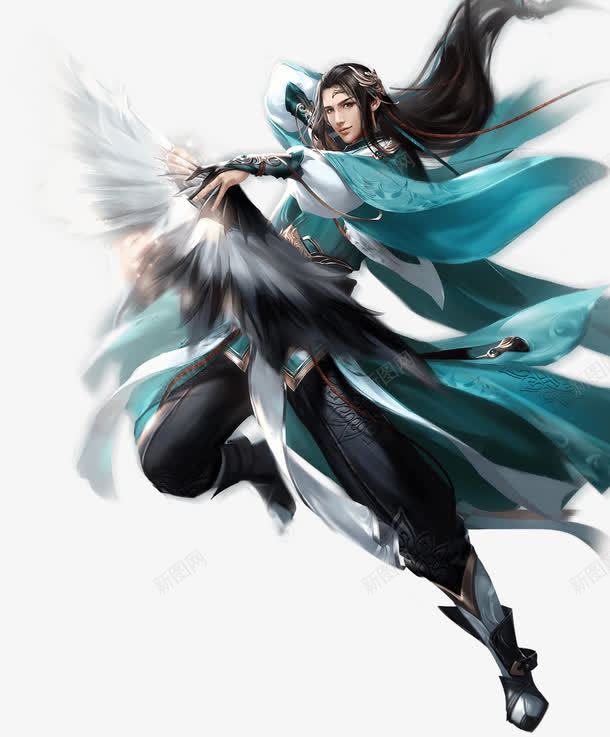 拿着羽毛扇子的剑客png免抠素材_新图网 https://ixintu.com 剑客 古代大侠 古风男 扇子 男剑客 羽毛