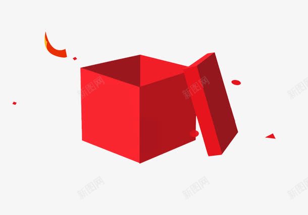 红色礼物盒png免抠素材_新图网 https://ixintu.com 礼物盒 箱子 红色 装东西 飘带