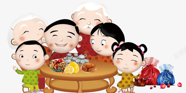 传统中秋节一家人团聚png免抠素材_新图网 https://ixintu.com 一家人 中秋节 传统 传统中秋节一家人团聚 团聚 幸福 节日