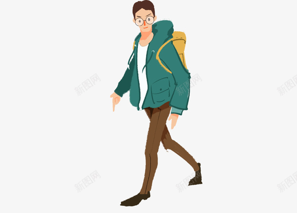 手绘人物插图旅行背包客png免抠素材_新图网 https://ixintu.com 人物插图 手绘 旅行 旅行者 背包客 背包男孩