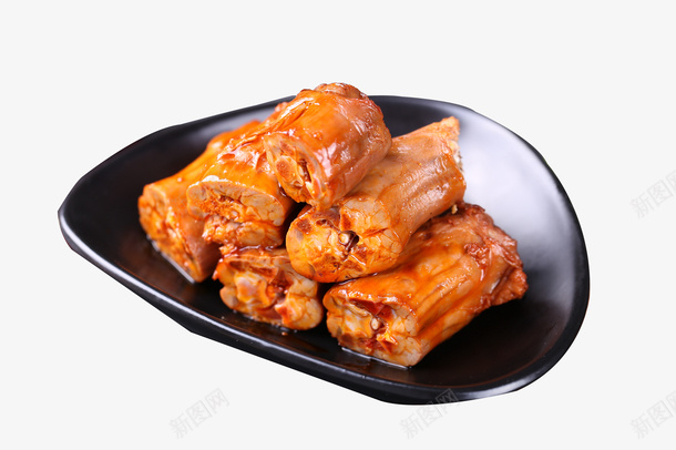 实物美食美味绝味鸭脖png免抠素材_新图网 https://ixintu.com 一盘鸭脖 产品实物 绝味鸭脖 美味 美食 黑盘子