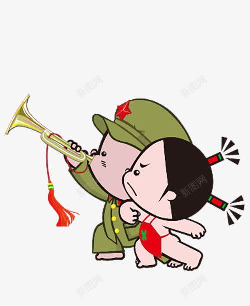 这是小屁png免抠素材_新图网 https://ixintu.com 元素 冲啊 冲锋号 小孩 设计