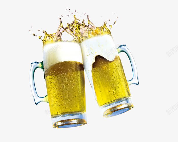 飞溅的啤酒png免抠素材_新图网 https://ixintu.com 啤酒 啤酒杯 啤酒碰杯 干一杯 干杯 飞溅