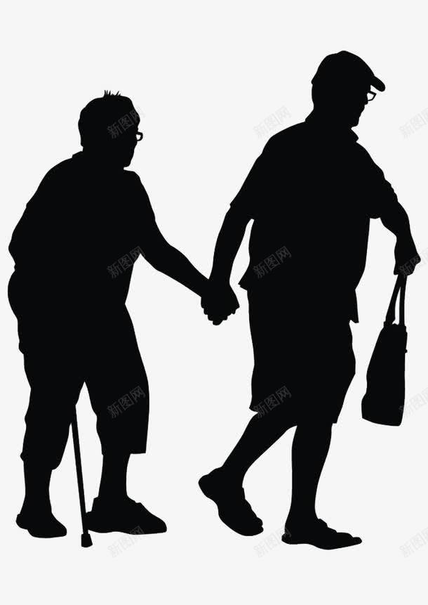 牵手的老伴png免抠素材_新图网 https://ixintu.com 与你携手到老 休闲 散步 有爱 溜达 漫步 牵手 牵手人影 老人 老人散步 行走 转悠 闲走 闲逛