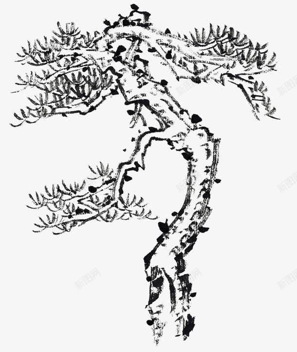 简单水墨迎客松png免抠素材_新图网 https://ixintu.com 国画 国画线稿 工笔画迎客松 松树 松树线稿 水墨迎客松 迎客松水墨画