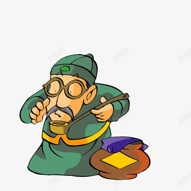 卡通精明的古代掌柜png免抠素材_新图网 https://ixintu.com 卡通手绘 古代卡通人 品尝酒粮 甩手掌柜 眼镜 精明的掌柜