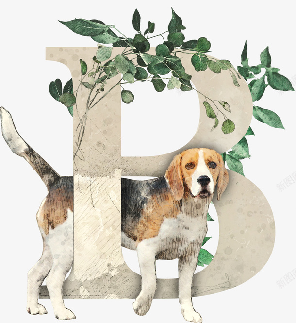 动植物英文字母bpng免抠素材_新图网 https://ixintu.com 动物 卡通 字母 植物 结合