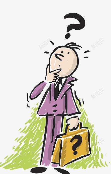 卡通插图被问题困惑思考的小人png免抠素材_新图网 https://ixintu.com 卡通插图 困惑 困惑的人 怀疑 思考的小人 有疑问 疑虑 迷惑