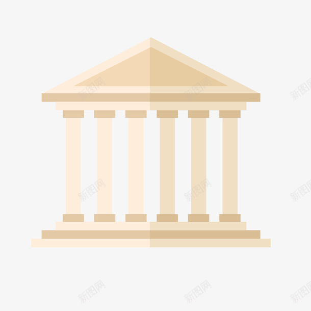 一座扁平化的神庙矢量图ai免抠素材_新图网 https://ixintu.com 古希腊 宏伟 希腊特色 扁平化 扁平化古建筑 矢量图 石建筑 神庙