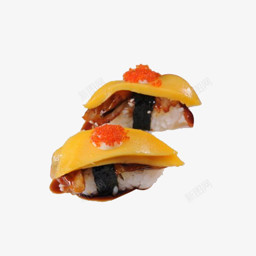 芒果鳗鱼寿司餐饮食品png免抠素材_新图网 https://ixintu.com 下午茶点 小吃 美味 芒果鳗鱼寿司 食品餐饮 食物 鳗鱼寿司