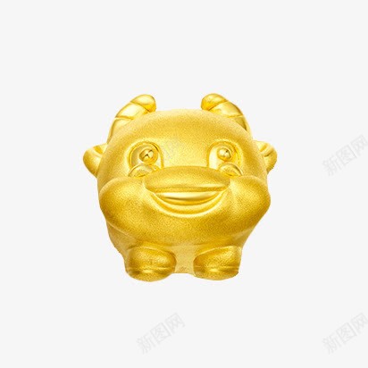 周大福小牛黄金转运珠png免抠素材_新图网 https://ixintu.com 产品实物 十二生肖 周大福 小牛 经典 转运珠 黄金