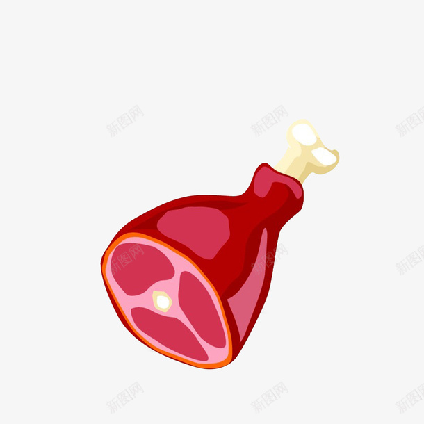 手绘猪前腿肉png免抠素材_新图网 https://ixintu.com 卡通手绘 猪前腿肉 猪大腿 生鲜手绘 红色肉