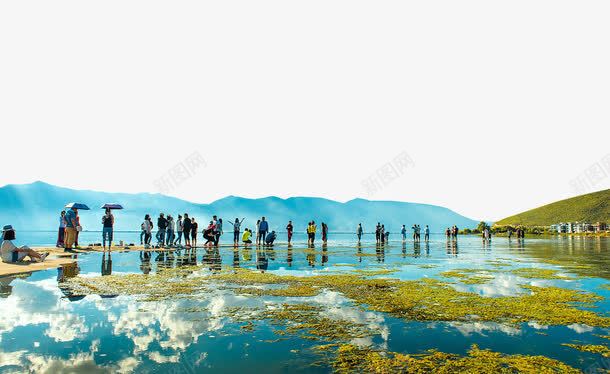 洱海旅游的人psd免抠素材_新图网 https://ixintu.com 云南 旅游 洱海 自然