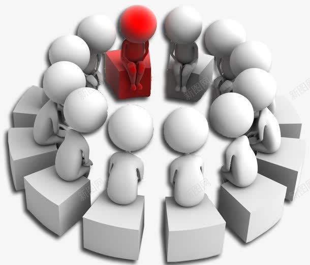 开会的小人psd免抠素材_新图网 https://ixintu.com 3d 会议 商务 商议 小人 立体