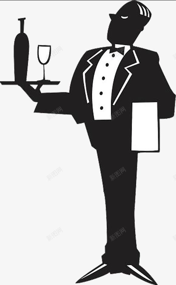 端着酒杯的佣人图标png_新图网 https://ixintu.com 仆人 接待者 服务员 男仆人 男侍者 端着酒具的男佣人