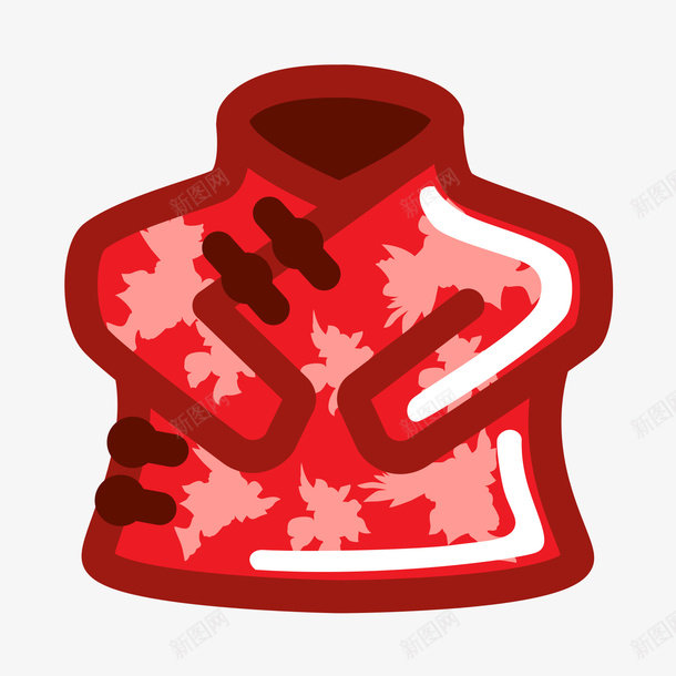 红色圆角花棉袄元素矢量图图标eps_新图网 https://ixintu.com 光泽 包装 卡通图标 圆角 御寒 穿着 红色 花棉袄 质感 矢量图