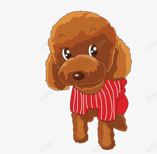 穿着衣服的泰迪png免抠素材_新图网 https://ixintu.com 卡通 卡通泰迪狗 可爱 小狗 手绘 棕色 毛茸茸 泰迪 温顺
