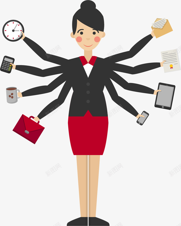 卡通全能职业美女矢量图eps免抠素材_新图网 https://ixintu.com PPT 卡通 商务人物 矢量PPT商务人物 矢量卡通全能职业美女 矢量卡通职业人物 职业人物 矢量图