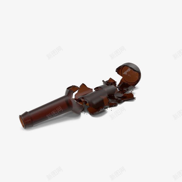 打碎的棕色啤酒瓶png免抠素材_新图网 https://ixintu.com 啤酒 打碎 棕色 瓶子