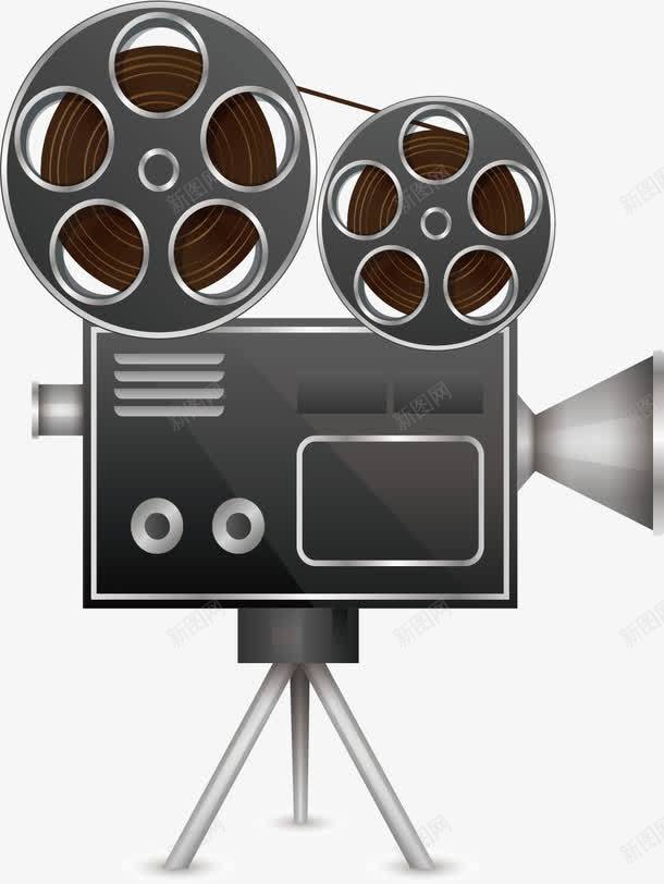深灰色电影放映机png免抠素材_新图网 https://ixintu.com 放映机 深灰色 电影 金属质感