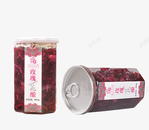 云南罐装玫瑰花酱冲饮png免抠素材_新图网 https://ixintu.com 云南 冲饮 灌装蜂蜜 烘焙原料 玫瑰花茶 玫瑰花酱 鲜花饼