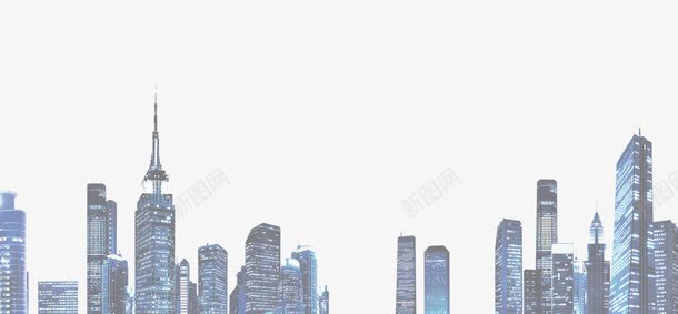 现代化高端城市背景png免抠素材_新图网 https://ixintu.com 卡通风格 城市 建筑 现代化 高端城市