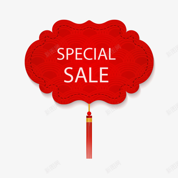 红色的新年吊饰品png免抠素材_新图网 https://ixintu.com 免抠图 效果图 红色 装饰图 装饰画 边框