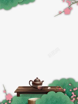 清新创意春茶海报背景素材