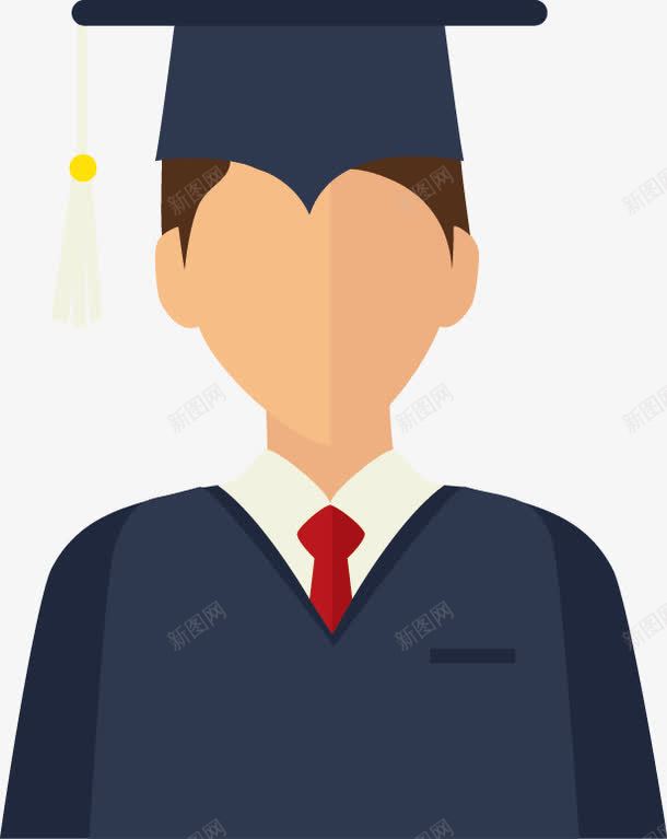 穿学士服的毕业生png免抠素材_新图网 https://ixintu.com 人物 卡通毕业生 扁平化 毕业生