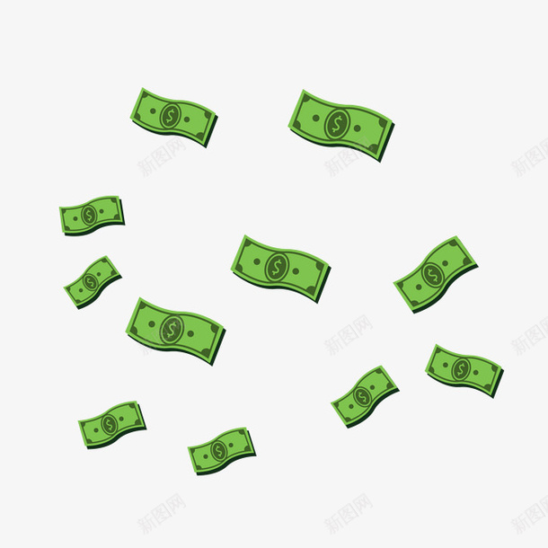 原谅色的美金png免抠素材_新图网 https://ixintu.com 漂浮的金币 美金 金币 钱币