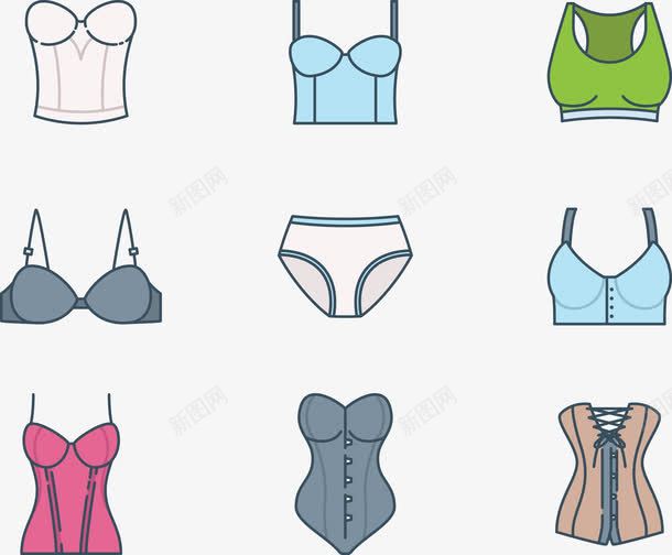 女生衣服用品png免抠素材_新图网 https://ixintu.com 内衣 内裤 女生衣服 文胸 服饰 胸罩 裙子