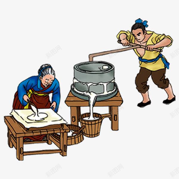 古代豆腐制作过程png免抠素材_新图网 https://ixintu.com 做豆腐 卤水点豆腐 古代制作豆腐流程图 小作坊 豆汁 豆腐