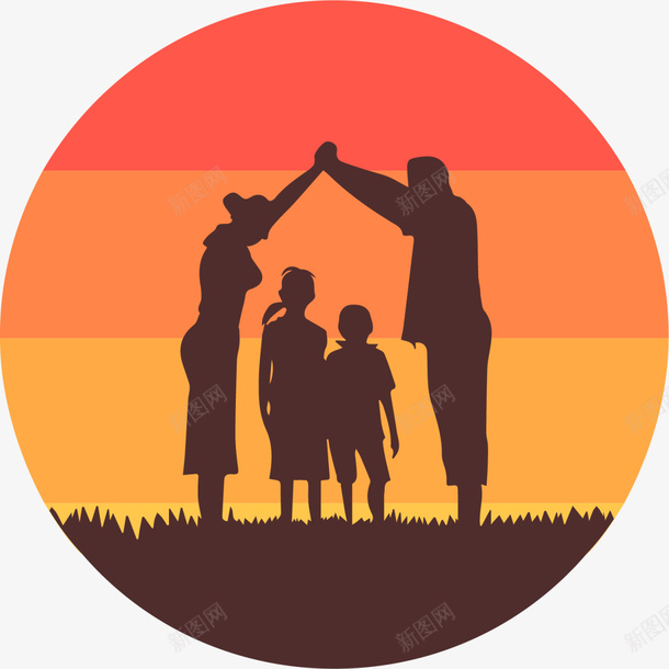 父母孩子红色标签png免抠素材_新图网 https://ixintu.com 一家人 团圆 国际家庭日 孩子 家庭 幸福一家 父母 红色标签