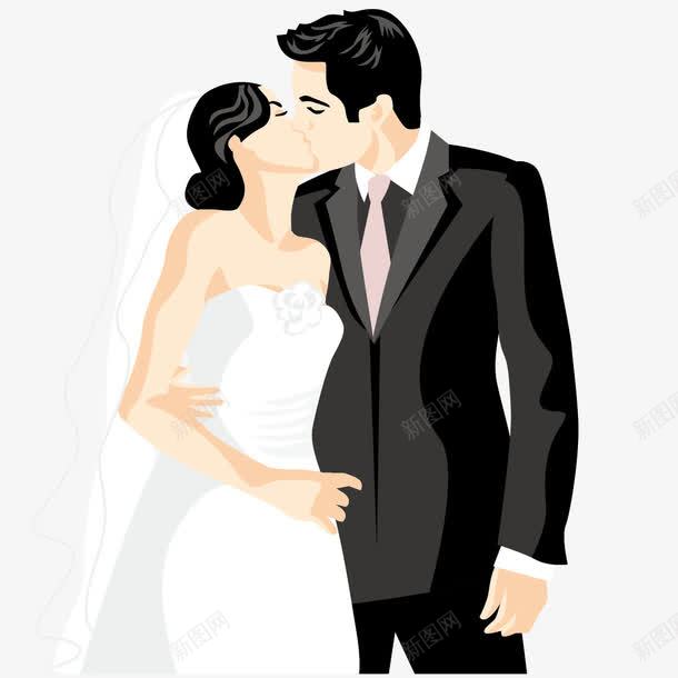 接吻的新人png免抠素材_新图网 https://ixintu.com 夫妻 婚姻 接吻图 新娘 新郎 结婚