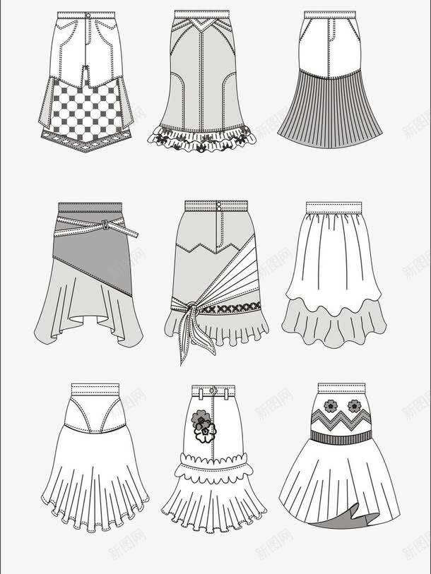 女士打底裙png免抠素材_新图网 https://ixintu.com 女装 服装设计图 服饰 款式图 版型 裙子
