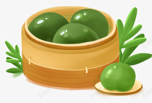 手绘食物清明寒食节青团插图png免抠素材_新图网 https://ixintu.com 寒食节 手绘 清明 艾草团 艾草食物插图 青团 青团一盘 青团卡通人物 食物