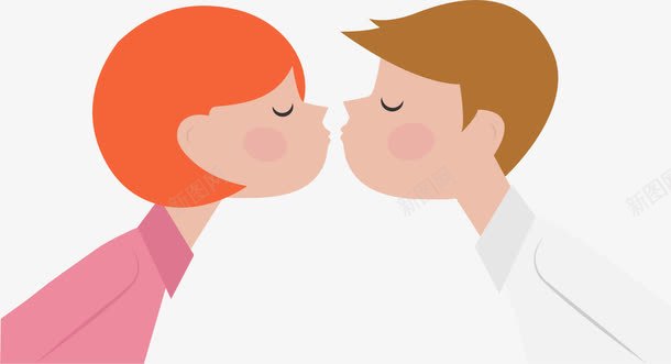 插画风亲吻的情侣png免抠素材_新图网 https://ixintu.com 亲吻的情侣 亲嘴 害羞 小孩亲吻 插画风 爱情 闭着眼睛